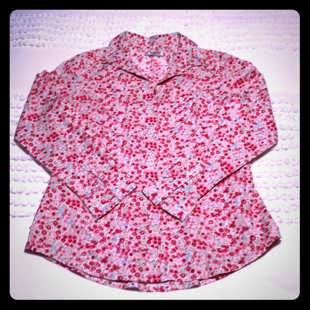Floral Pattern Button Down Long Sleeve Shirt